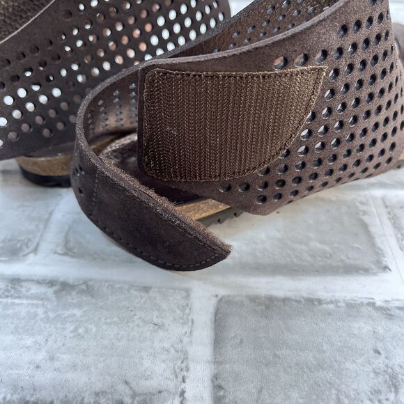 Pedro Garcia Verena Women’s 6.5/7 US -37.5 Chocolate Leather Ankle Cuff Sandals - Picture 10 of 12